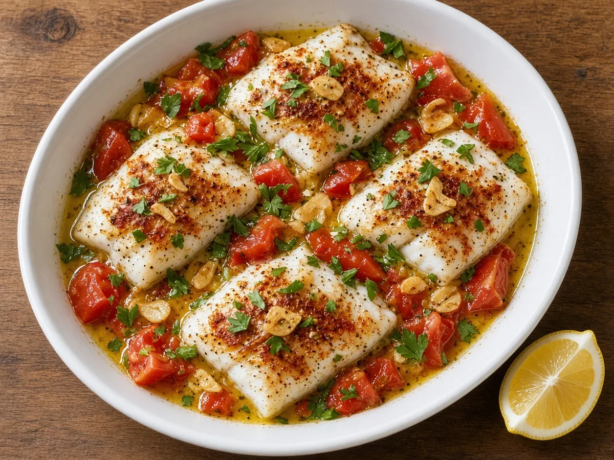 Baked Redfish with Tomatoes